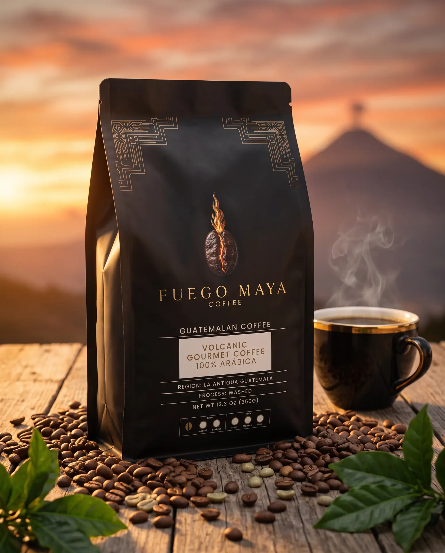 Fuego Maya Volcanic Gourmet Coffee bag